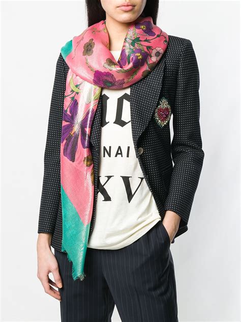 gucci flora gothic print shawl|gucci shawl for women.